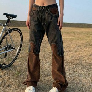 wild west inspired wide leg jeans   youthful & bold style 7543