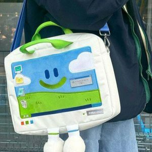 windows xp embroidered handbag   retro tech chic 5500