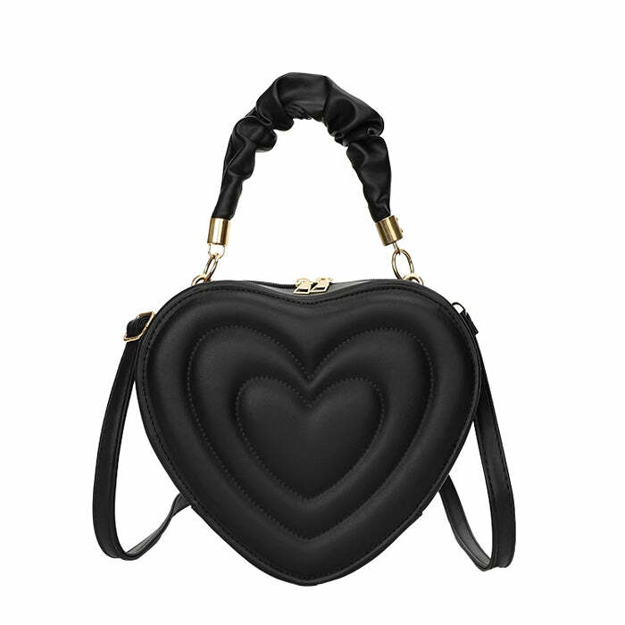 y2k aesthetic heart shaped chic bag   urban love symbol 2454