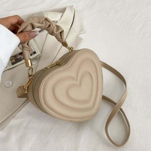 y2k aesthetic heart shaped chic bag   urban love symbol 8163