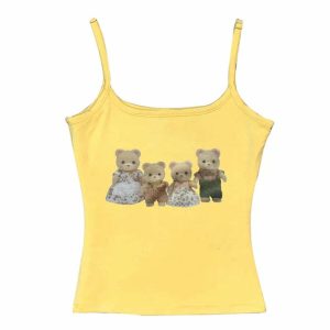 y2k cute bears tank top   retro & youthful streetwear gem 8399