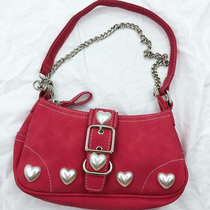 y2k pearl heart bag chic pearl heart bag y2k style & romance 8485