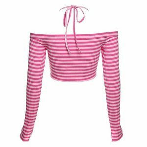 youthful 2007 inspired striped top retro & vibrant 4523