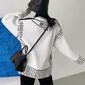 youthful 2d cartoon outline cardigan knit with charm 1958