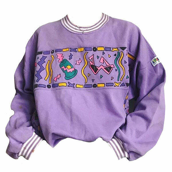 youthful 90's lavender sweatshirt iconic & cozy 8604