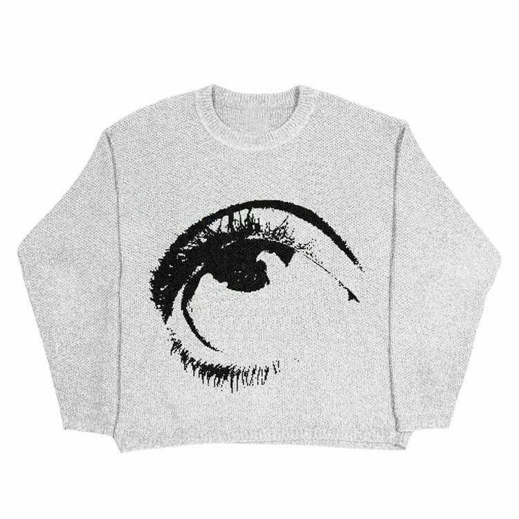 youthful aesthetic eye sweater   bold design & comfort 5033