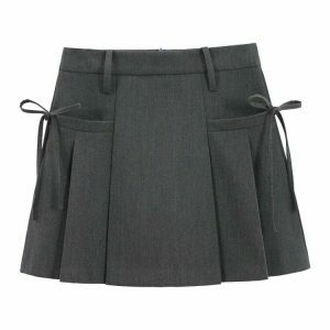 youthful aesthetic grey mini skirt   chic & trendy style 2029