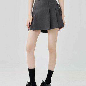 youthful aesthetic grey mini skirt   chic & trendy style 4321