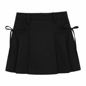 youthful aesthetic grey mini skirt   chic & trendy style 4386