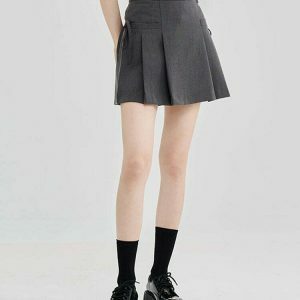 youthful aesthetic grey mini skirt   chic & trendy style 5226