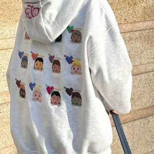 youthful angel emoji hoodie embroidered design 3667