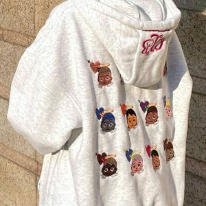 youthful angel emoji hoodie embroidered design 6223