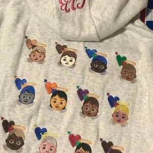 youthful angel emoji hoodie embroidered design 7447