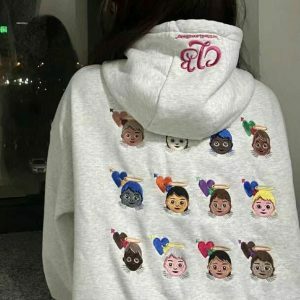 youthful angel emoji hoodie embroidered design 7761