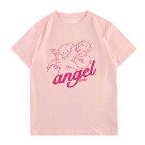 youthful angel print t shirt   chic & timeless style 3835