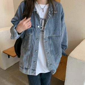 youthful asymmetrical denim jacket cozy & trendsetting 4530