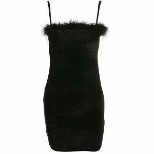 youthful babe furry dress   chic & cozy streetwear gem 6371