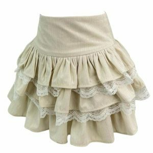 youthful ballerina core skirt with ruffled lace detail 5215