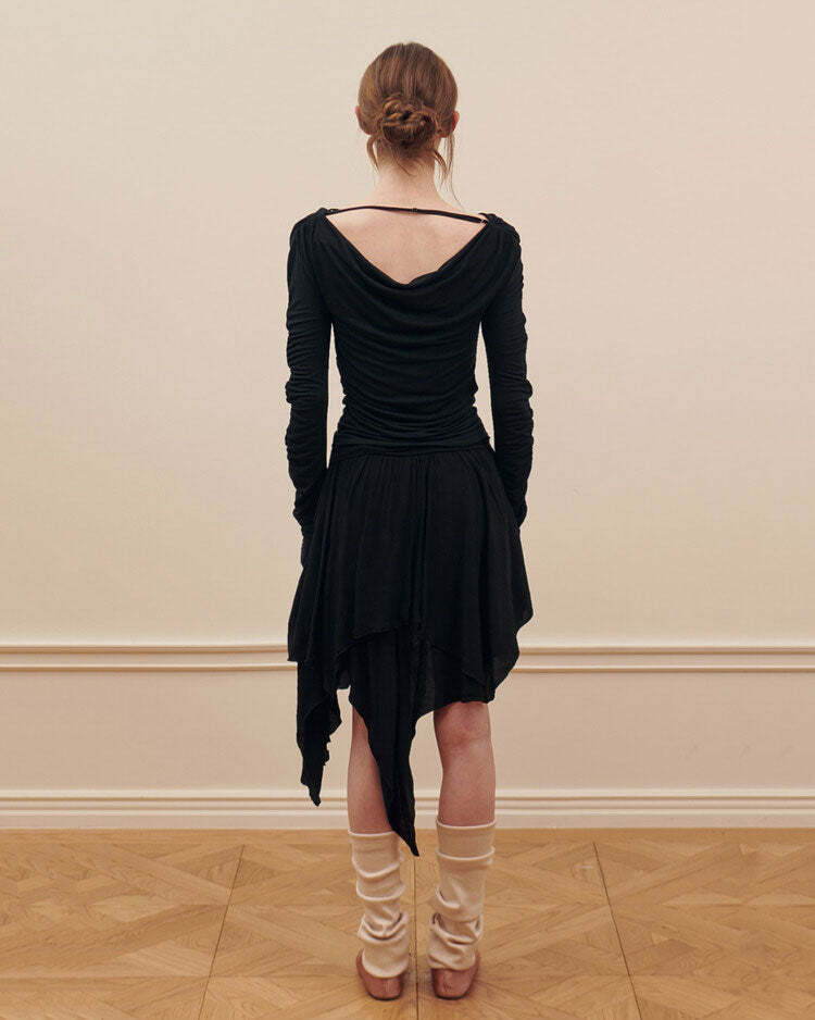 youthful balletcore asymmetrical skirt   chic mid length 1165