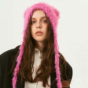 youthful bear ears bonnet hat   quirky & cute streetwear 4892