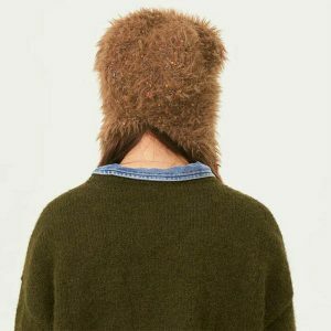 youthful bear ears bonnet hat   quirky & cute streetwear 5650