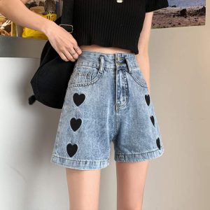 youthful black hearts shorts   chic & trendy streetwear staple 1653