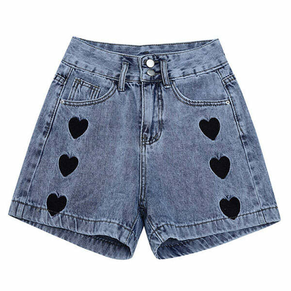youthful black hearts shorts   chic & trendy streetwear staple 7367