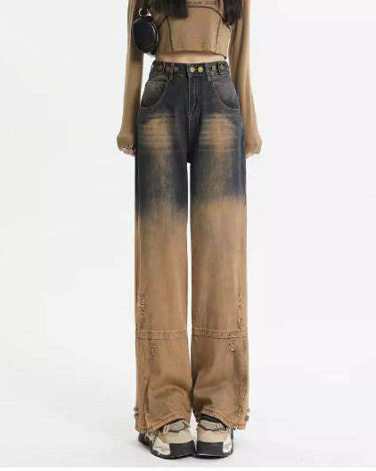 youthful brown aesthetic jeans one way ticket design 3266