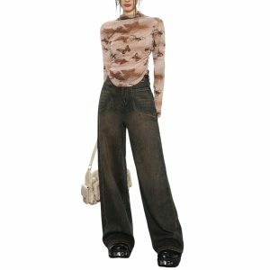 youthful brown jeans classic fit & timeless appeal 8272