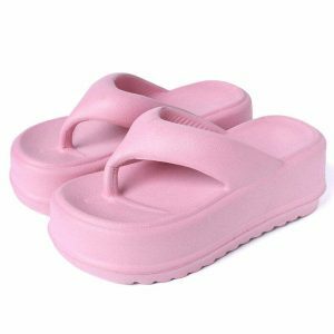 youthful bubble gum platform sandals   vibrant & chic 1115