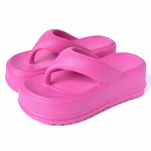 youthful bubble gum platform sandals   vibrant & chic 4069