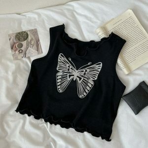 youthful butterfly crop tee downtown girl style 1599