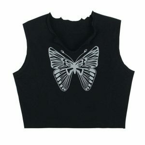 youthful butterfly crop tee downtown girl style 1765