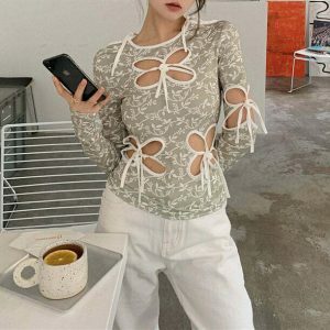 youthful butterfly cut out top   chic & trendy streetwear 8125