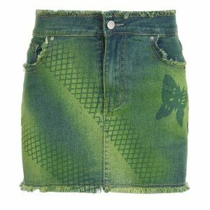 youthful butterfly denim skirt iconic y2k streetwear 3563