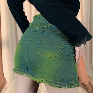 youthful butterfly denim skirt iconic y2k streetwear 8105