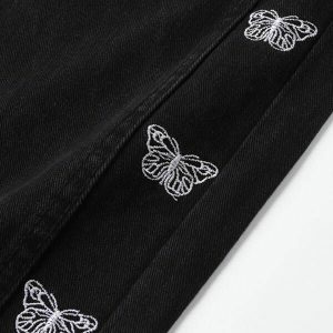 youthful butterfly embroidered jeans wide leg trendsetter 2750