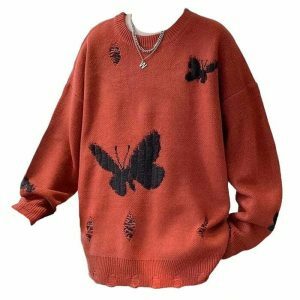 youthful butterfly embroidered sweater soft & trendy 6035