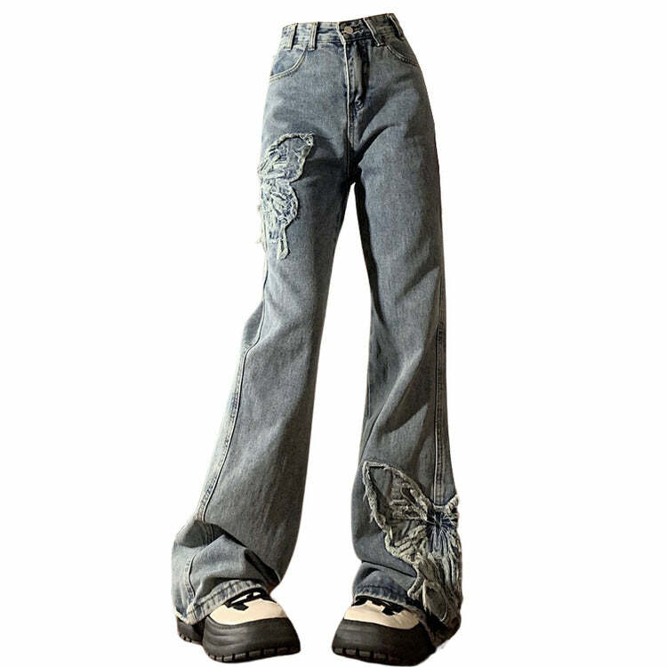 youthful butterfly flare jeans iconic y2k aesthetic 8974