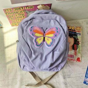 youthful butterfly lavender backpack   trendy & unique style 2904