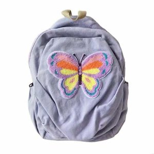 youthful butterfly lavender backpack   trendy & unique style 6082