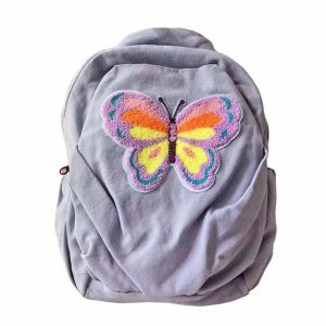 youthful butterfly lavender backpack   trendy & unique style 8959