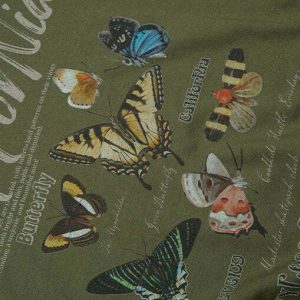 youthful butterfly print sweatshirt aesthetic & trendy 2960