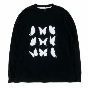 youthful butterfly print tee long sleeves & chic design 4653