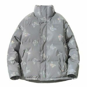 youthful butterfly reflective jacket   urban & dynamic style 5572