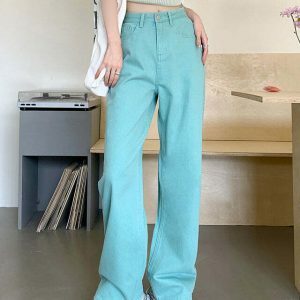 youthful candy cloud high waist jeans   retro vibes & chic fit 4281