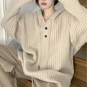 youthful caramel latte hoodie knit & cozy fashion 3192