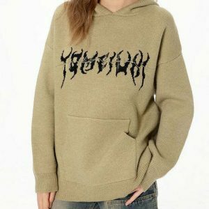 youthful centipede knit hoodie dynamic streetwear design 1755