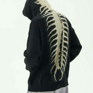 youthful centipede knit hoodie dynamic streetwear design 3906
