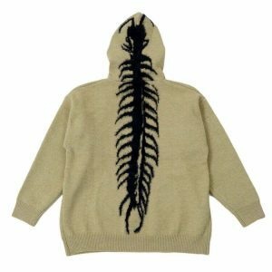 youthful centipede knit hoodie dynamic streetwear design 4144